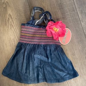 Denim Smocked Dog Doggie Dress